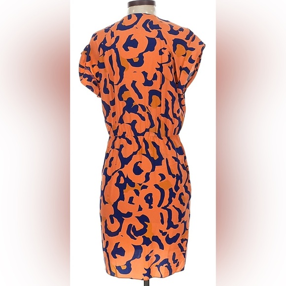 7 For All Mankind Orange and Blue Midi Dress - Picture 2 of 9